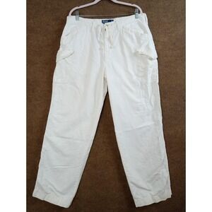 Polo Ralph Lauren Pants Mens Large Linen Cargo Utility Drawstring MG1